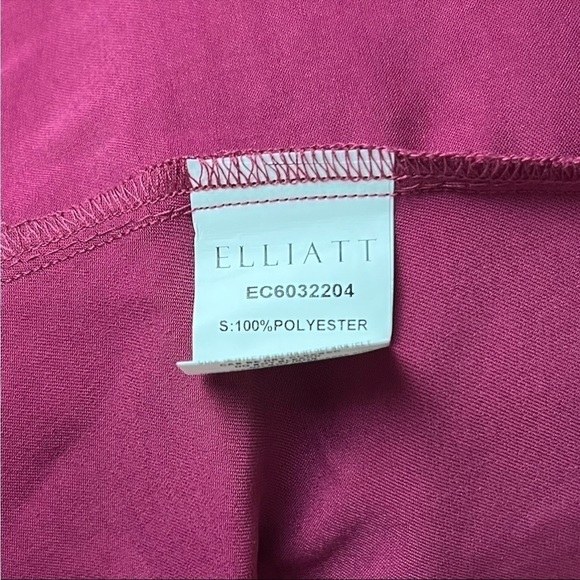 NWT ELLIATT 70s Satin Cowl Neck Sleeveless Asymmetrical Wrap Hem Draped Dress S - Picture 7 of 10